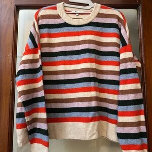Madewell Women's Sweater - Cream, Red, Brown